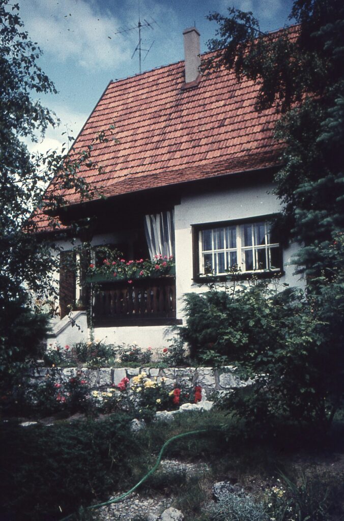 Einfamilienhaus mit Ziegeldach und Garten